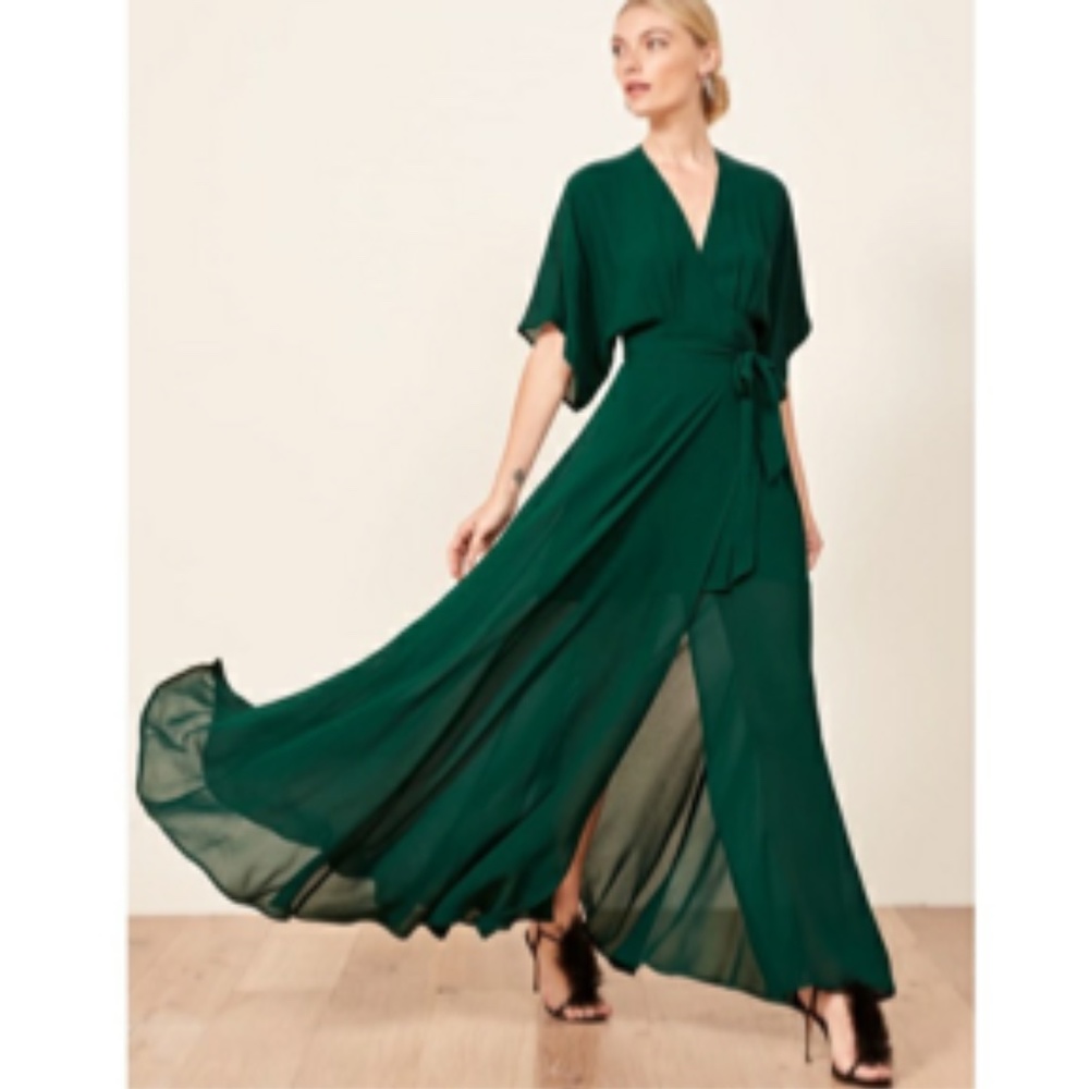 Reformation Winslow Maxi Dress - Emerald